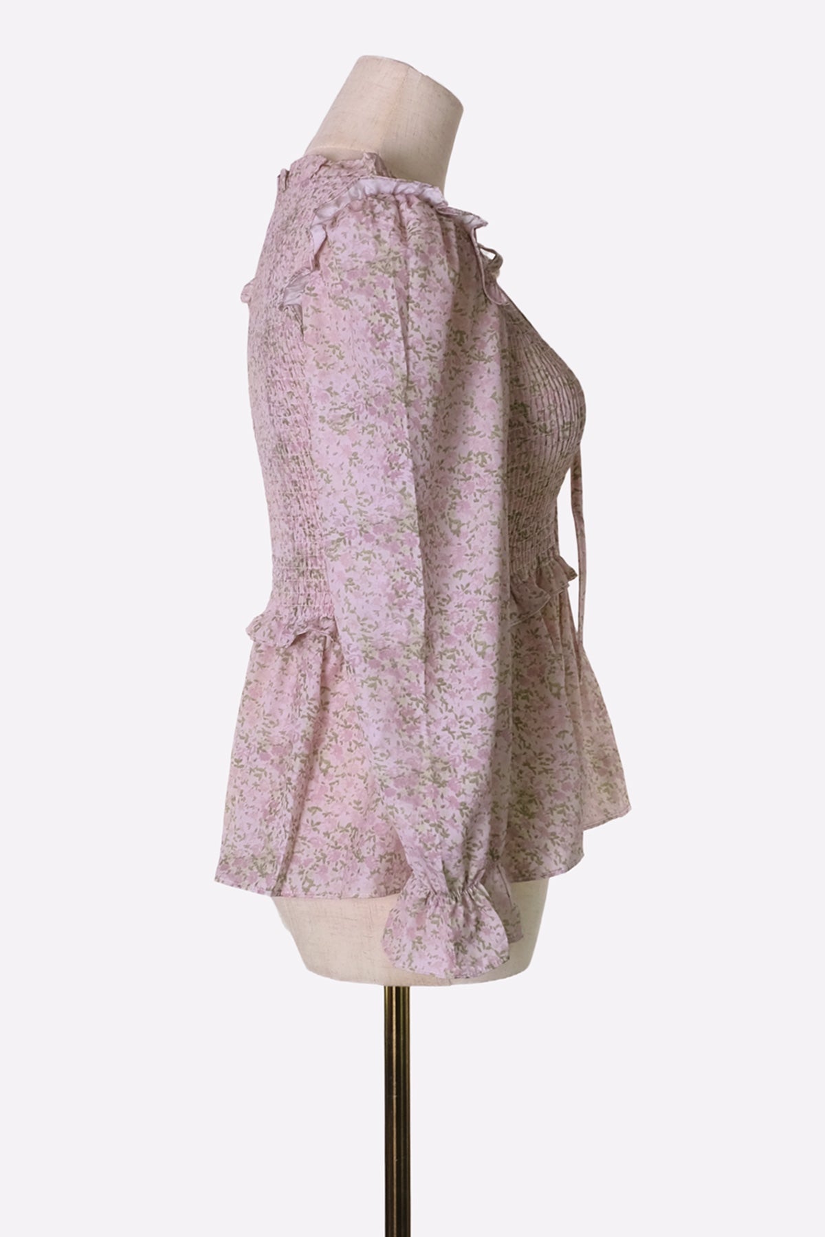 Pink Floral Chiffon Blouse (Pink Floral)