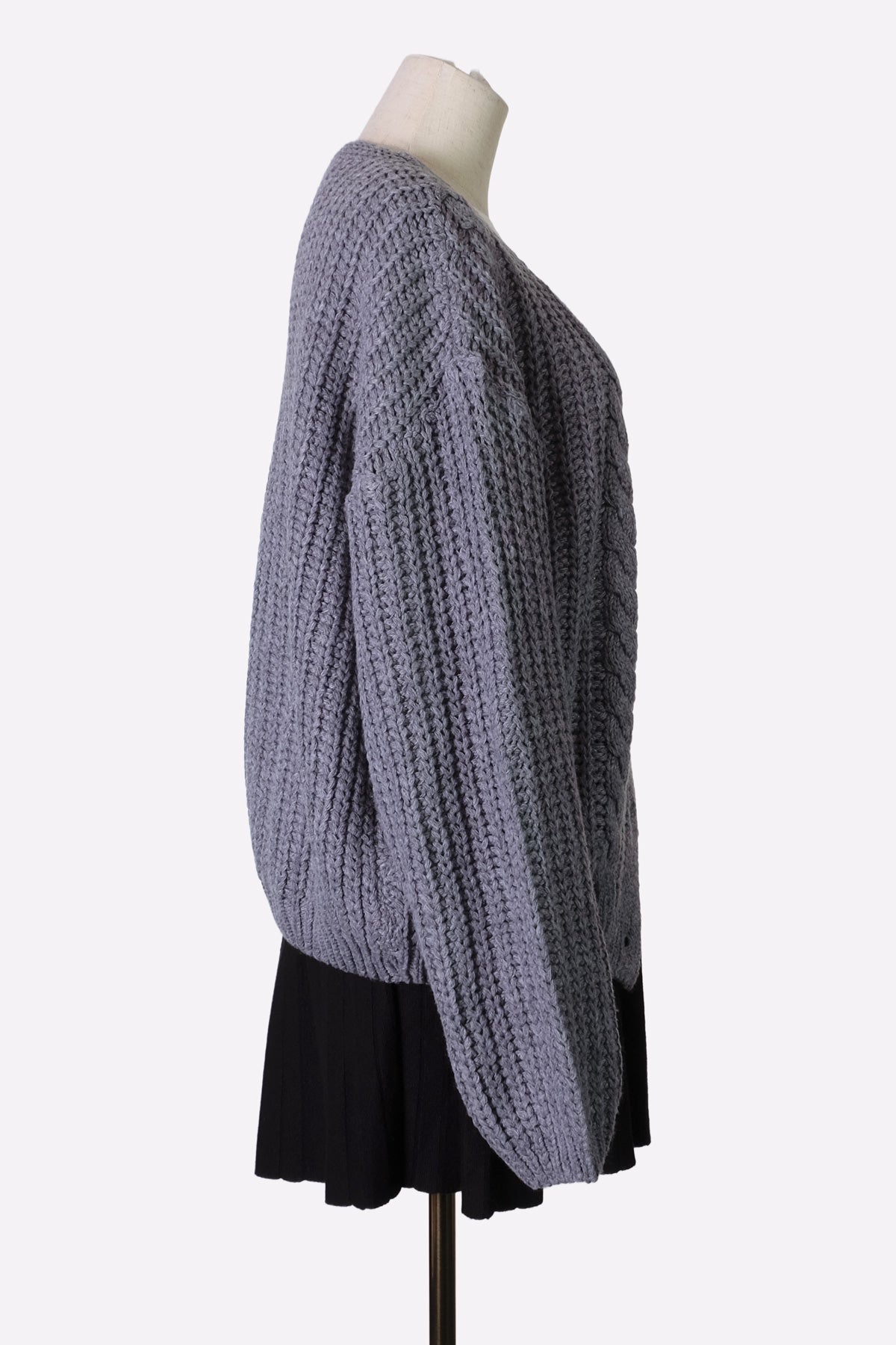 Chunky Twist Cardigan - Gray