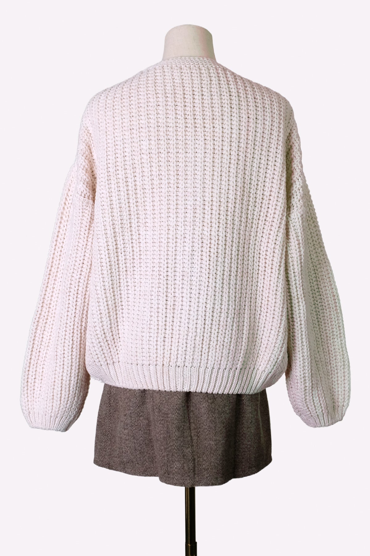Chunky Twist Cardigan - Oat beige