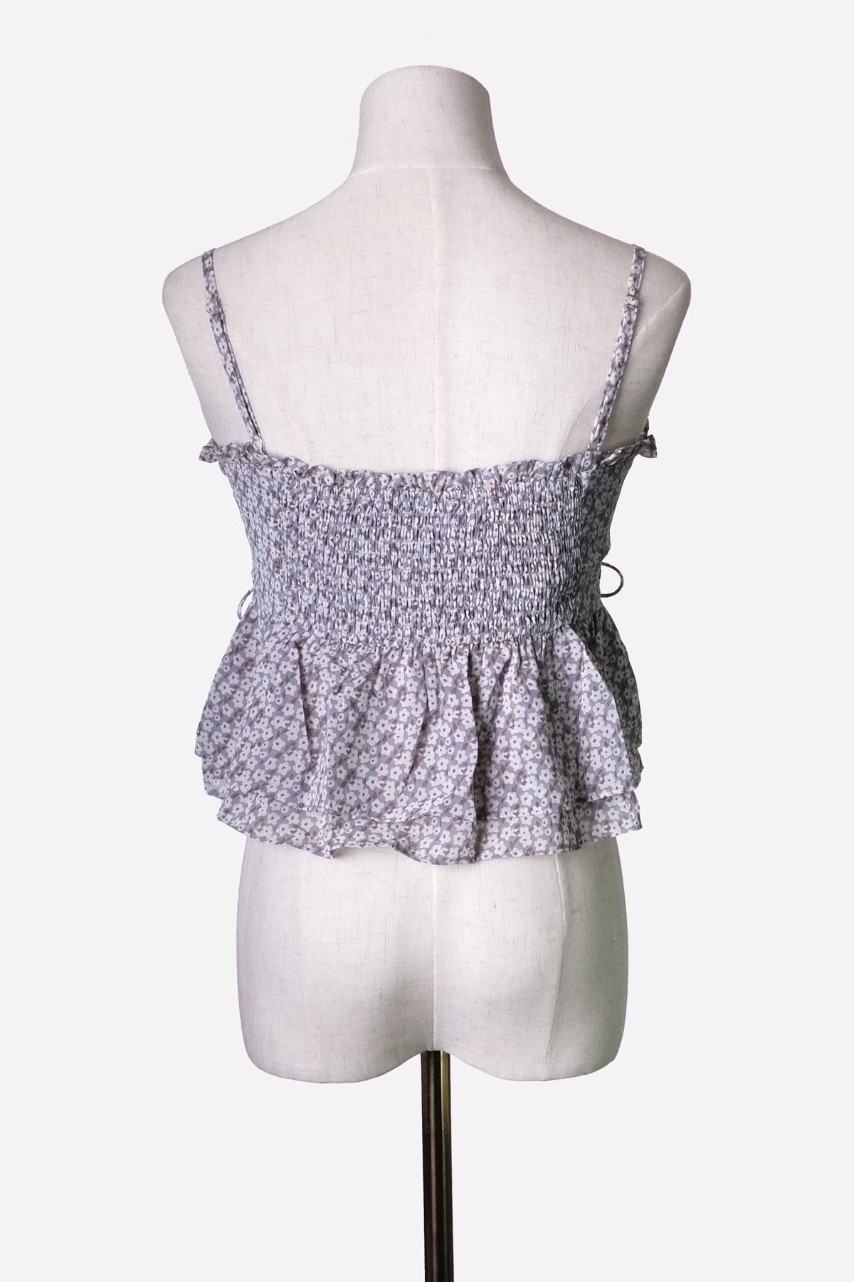 Drawstring Cami Top (Blue Floral)
