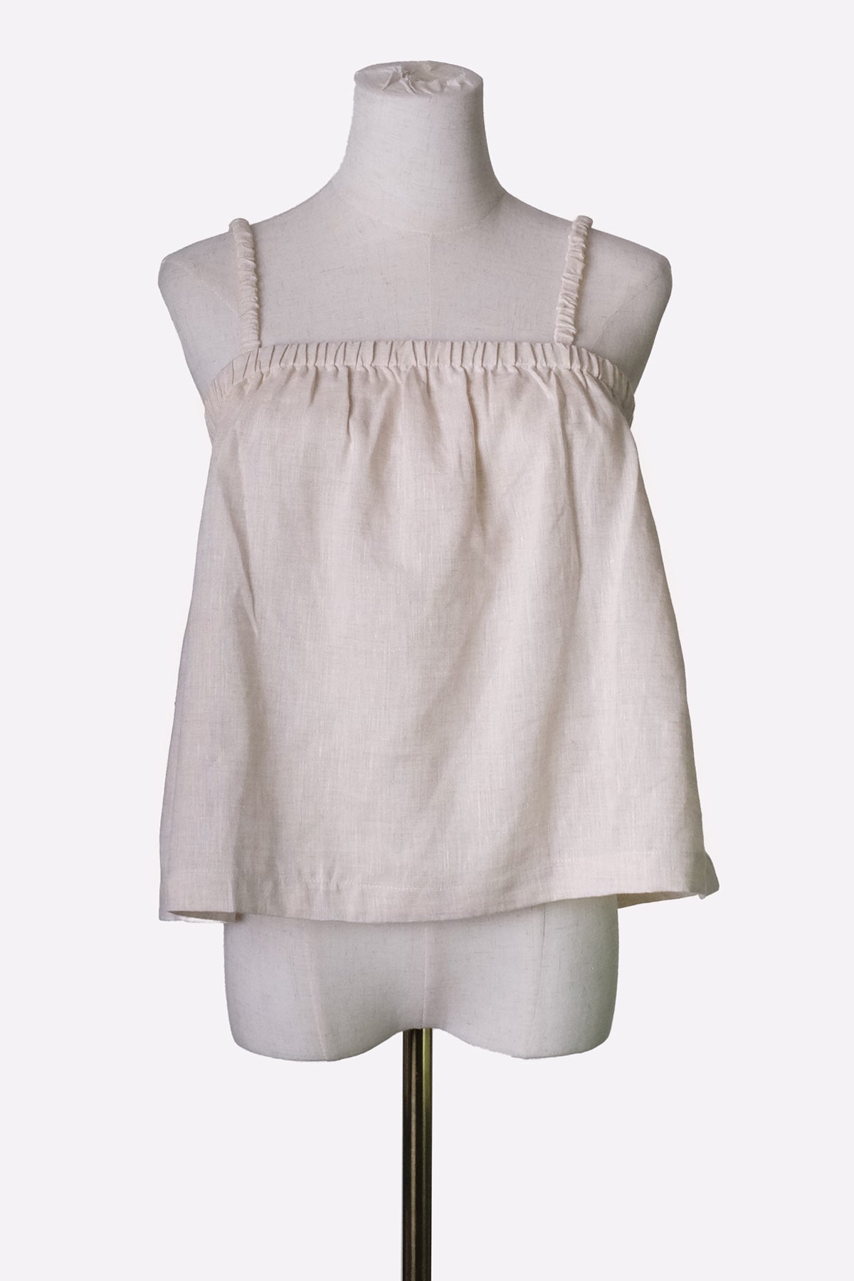 Elastic Linen Cami Top (Greige)