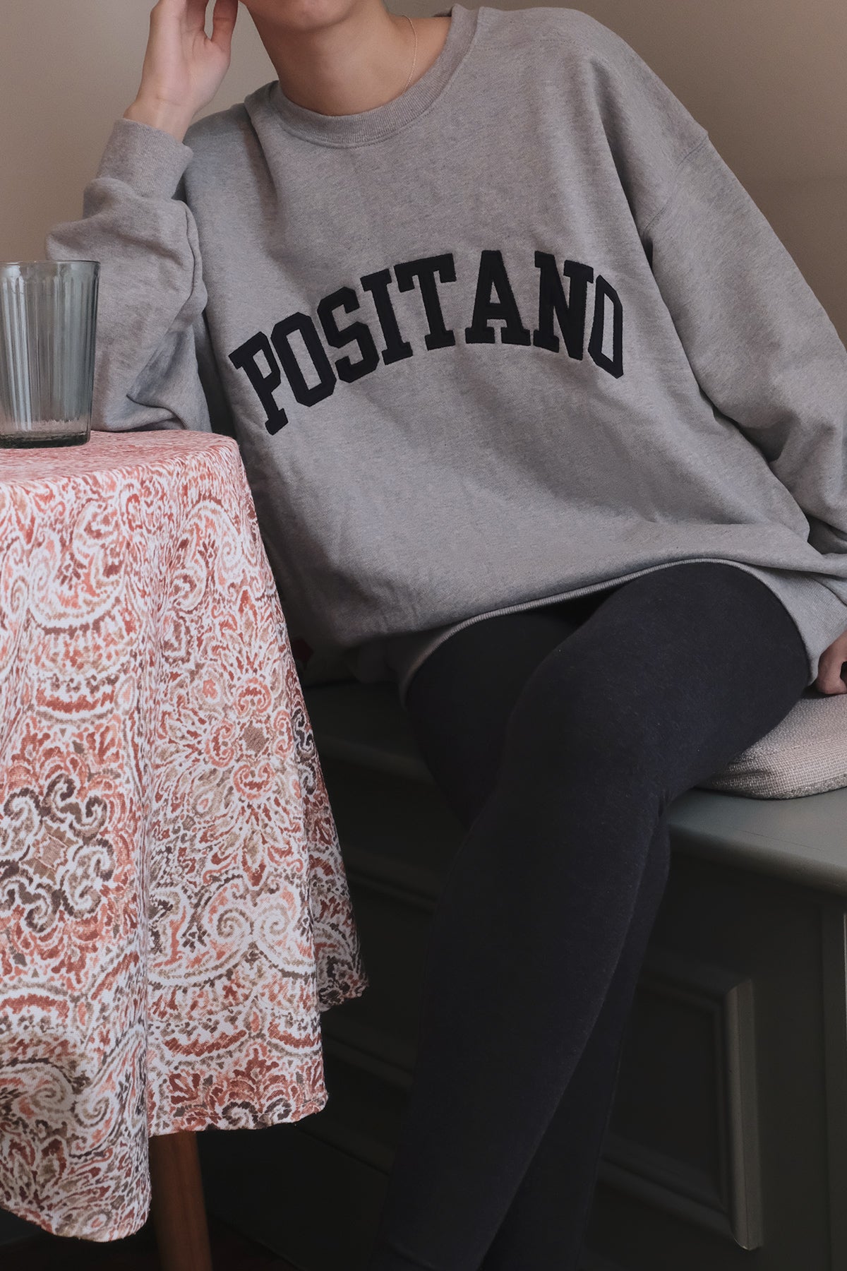 Positano Sweatshirt (Gray, Navy Blue)
