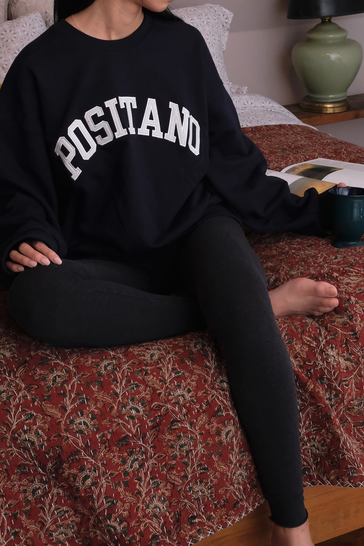 Positano Sweatshirt (Gray, Navy Blue)