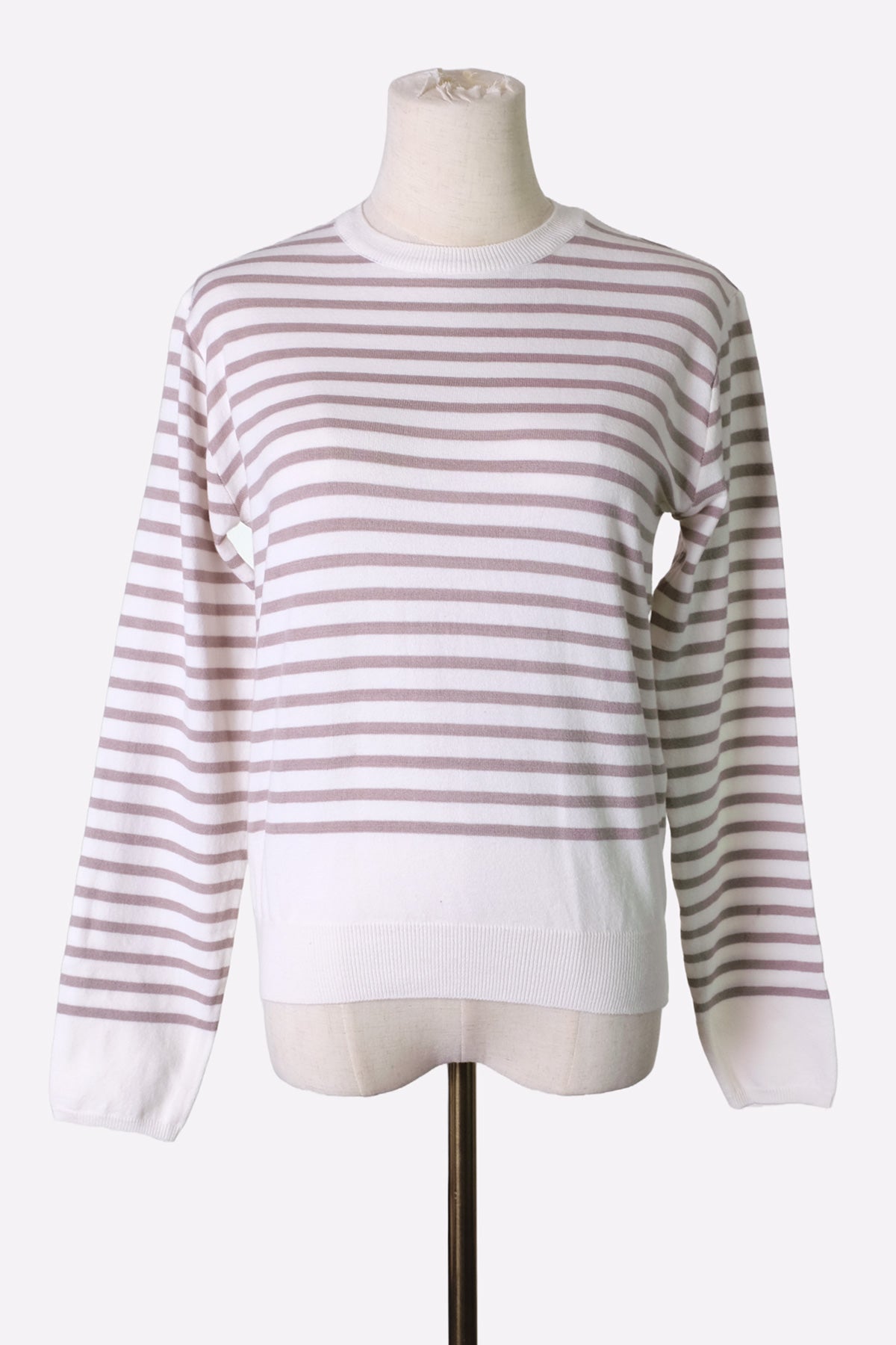 Mocha Stripes Knit Sweater (Mocha)
