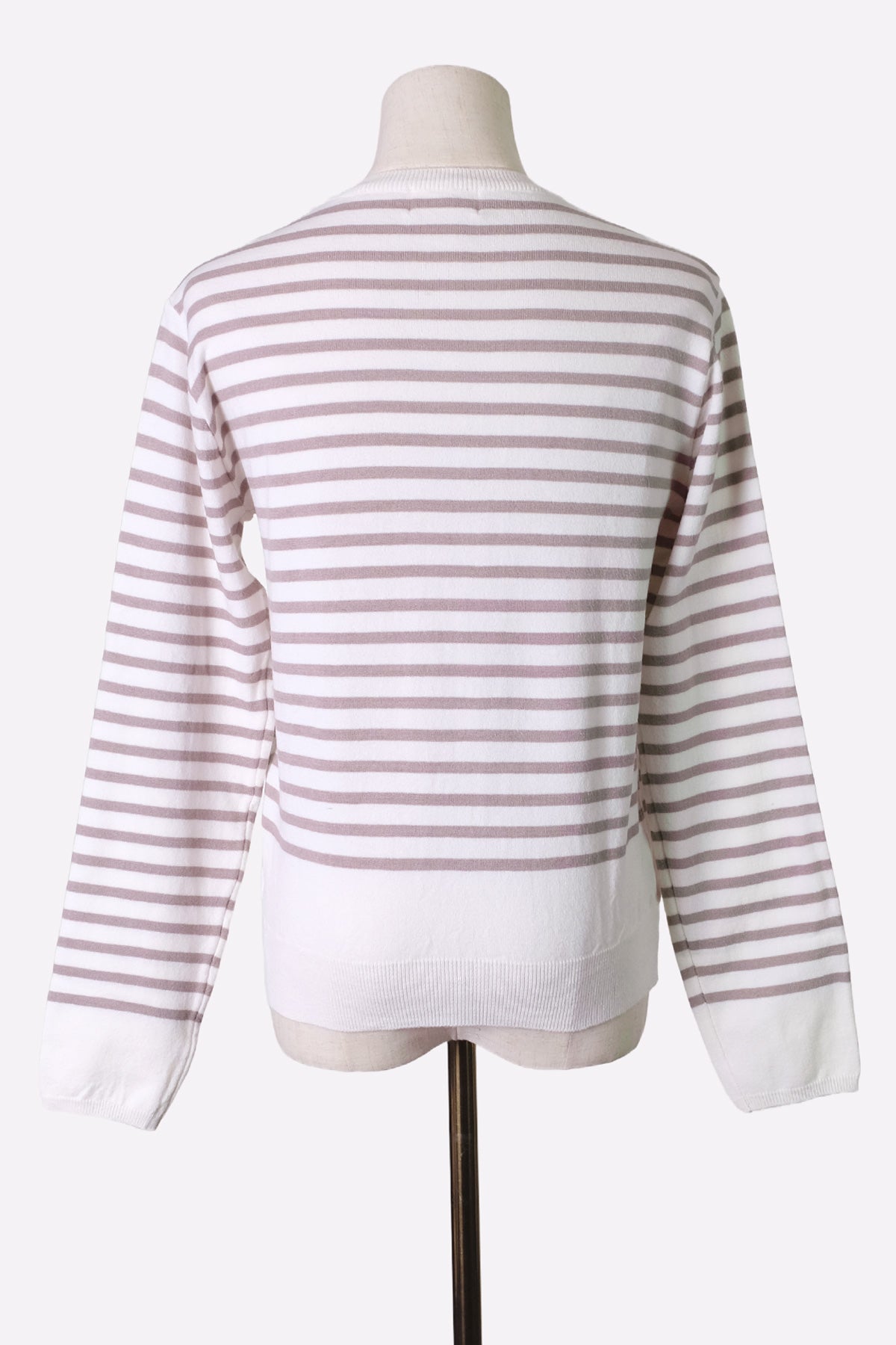 Mocha Stripes Knit Sweater (Mocha)