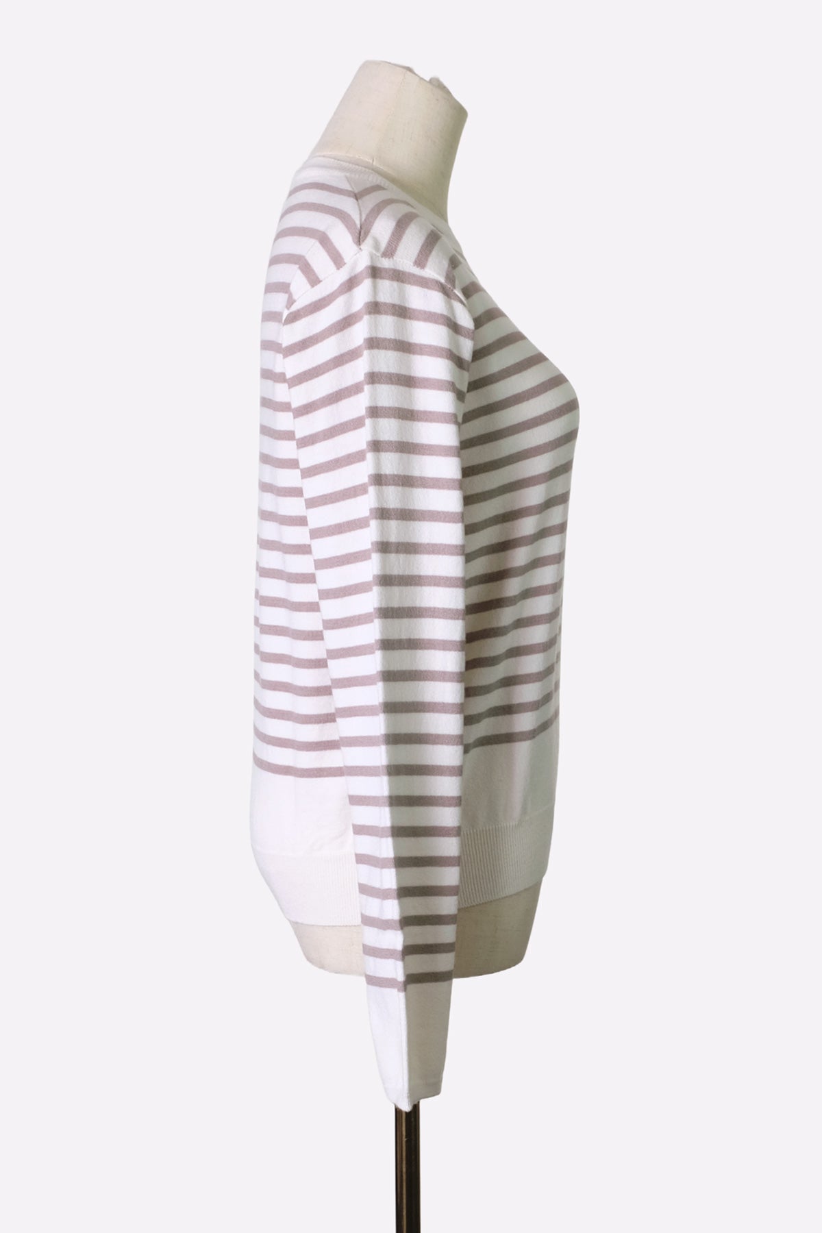 Mocha Stripes Knit Sweater (Mocha)