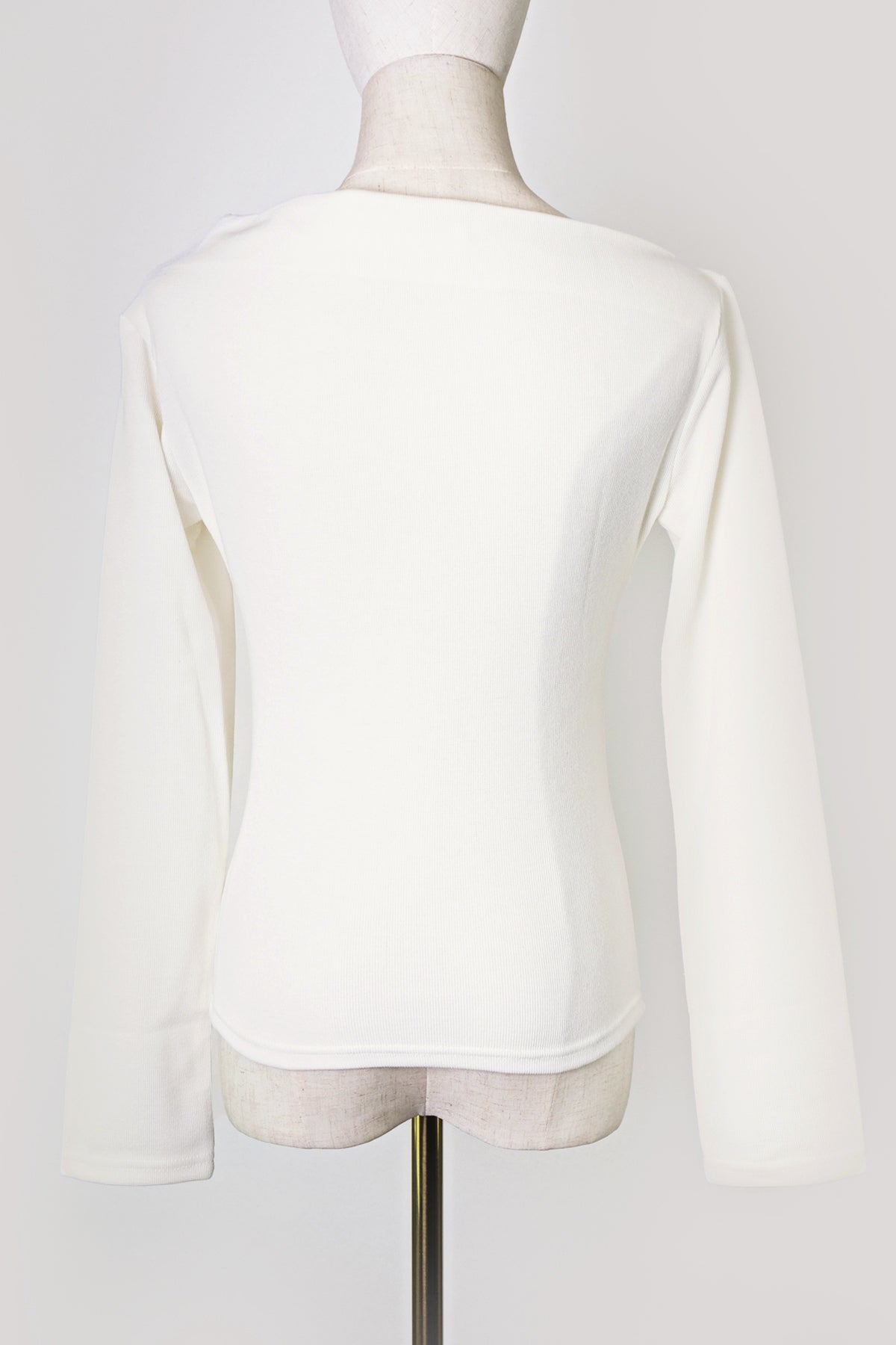 Long Sleeve Draping T-Shirt (Ivory)