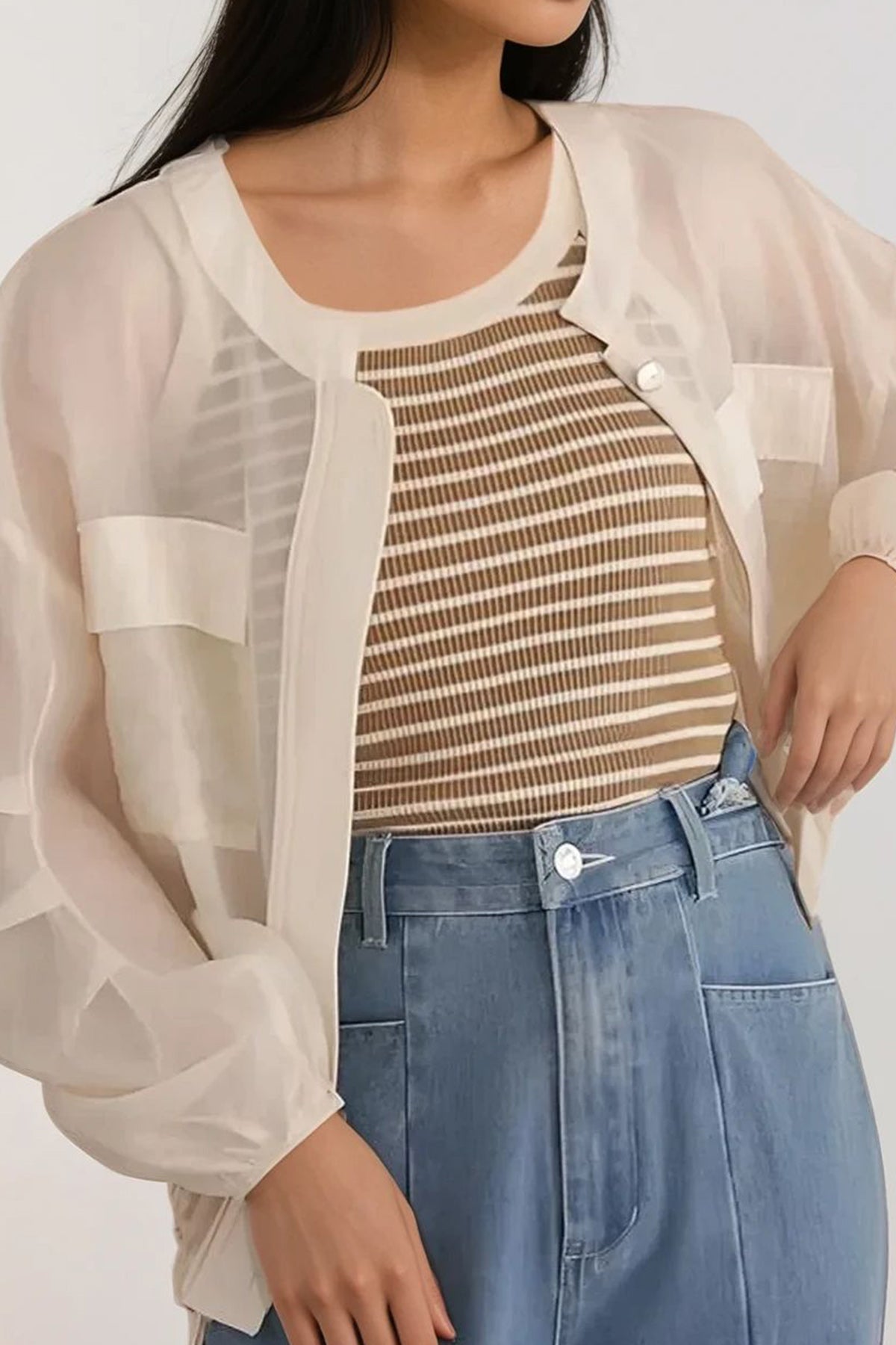 Bicolor Striped Tank (Brown)