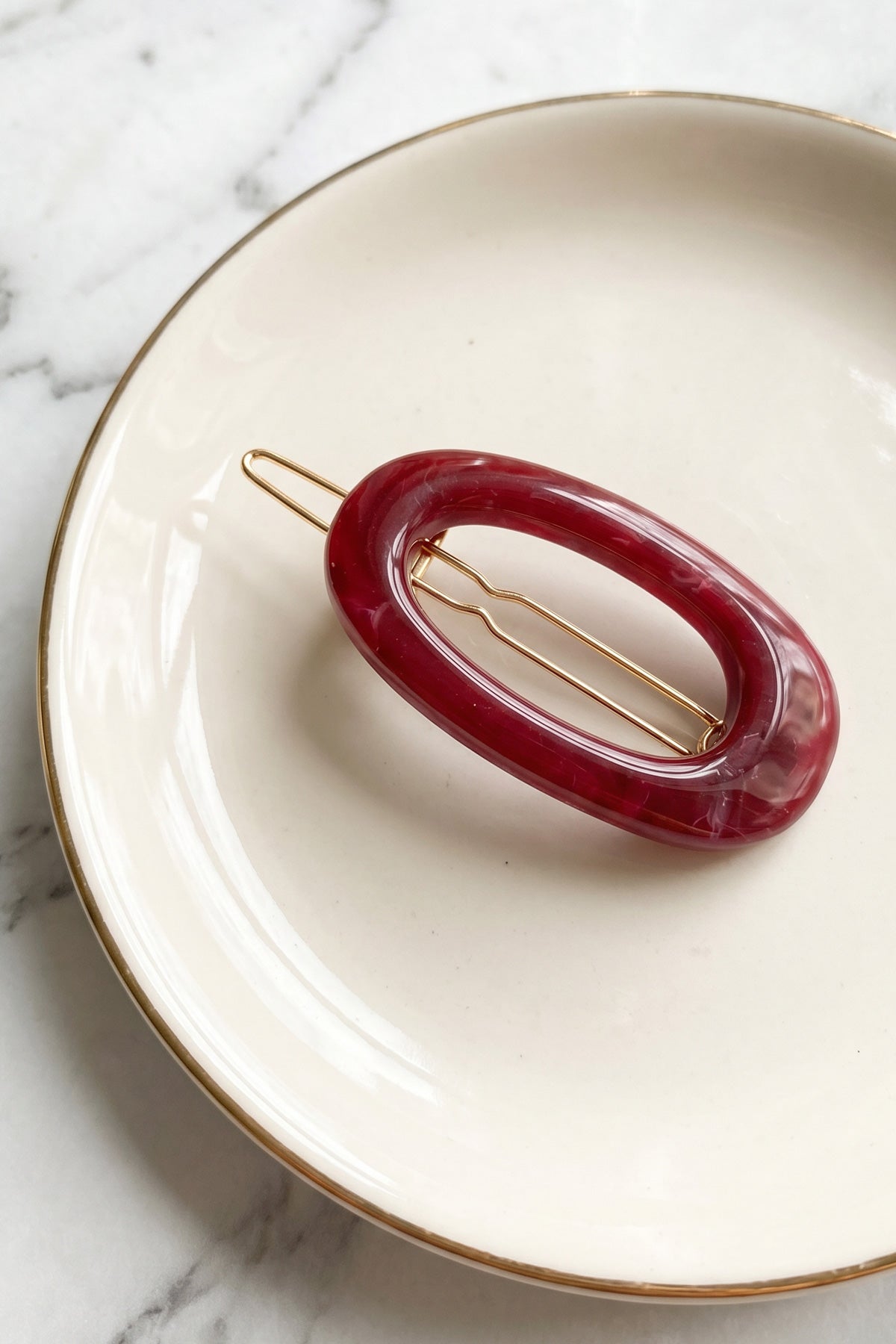 Rory Tige Boule - Burgundy Marble
