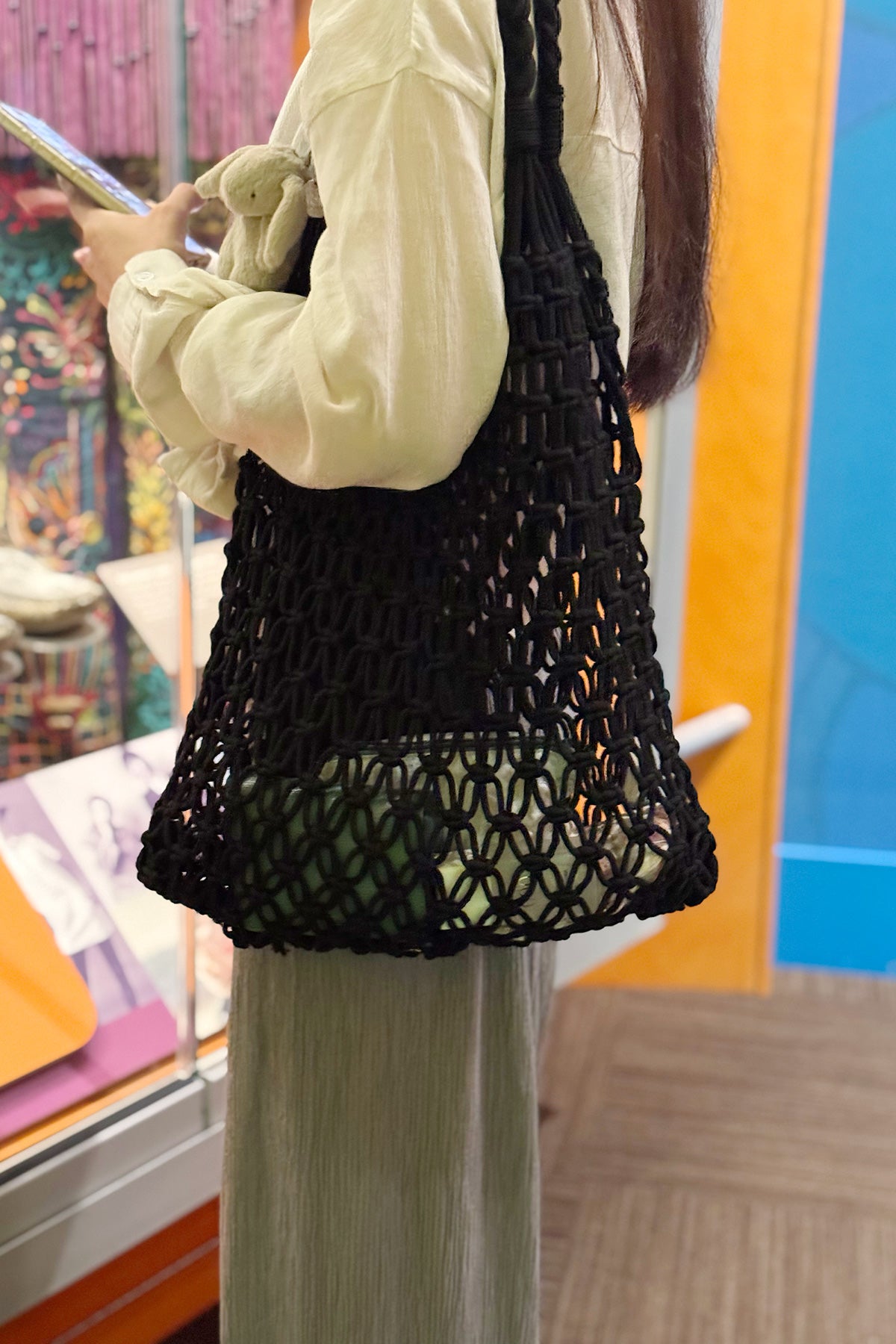 Weave Knit Tote (Black)