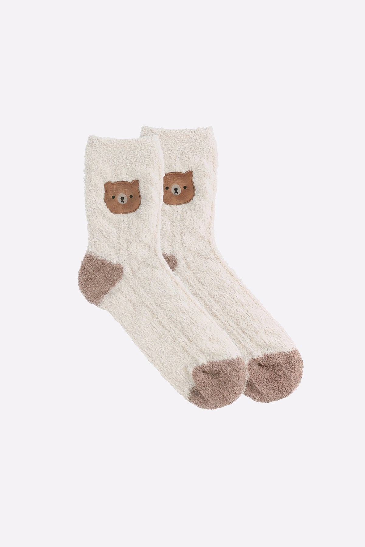 Fuwafuwa Bear Room Socks – Cream