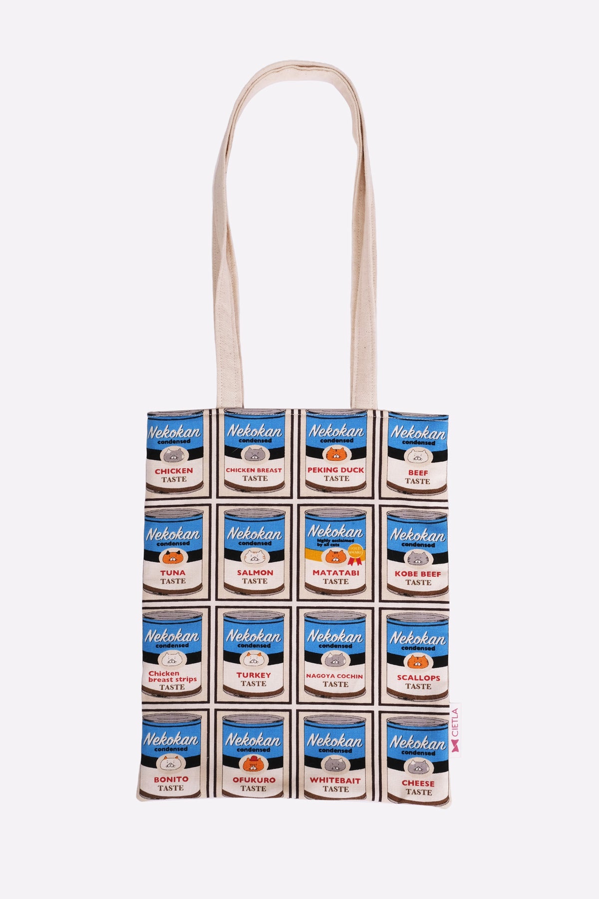 CIETLA Nekokan Cat Condensed Tote Bag (Blue) Front