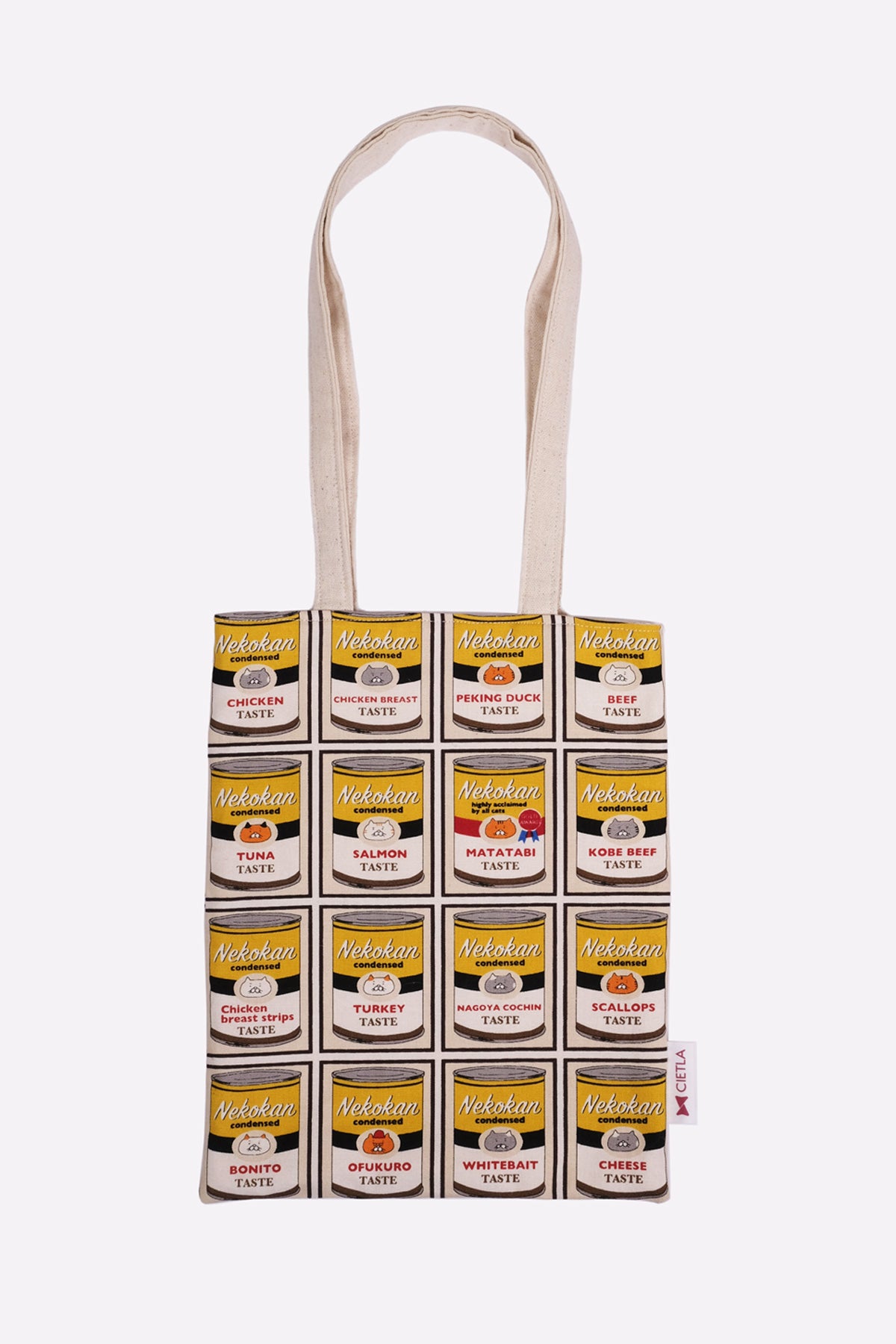 CIETLA Nekokan Cat Condensed Tote Bag (Yellow) Front