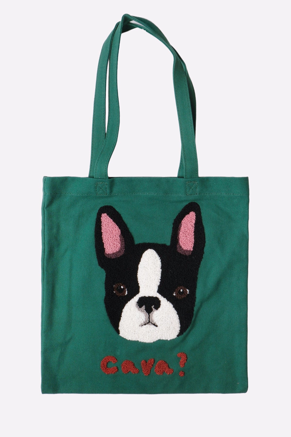 Ça Va? French Bulldog Embroidered Cotton Tote Bag
