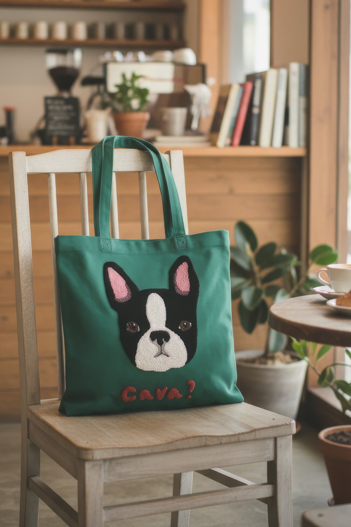 Ça Va? French Bulldog Embroidered Cotton Tote Bag