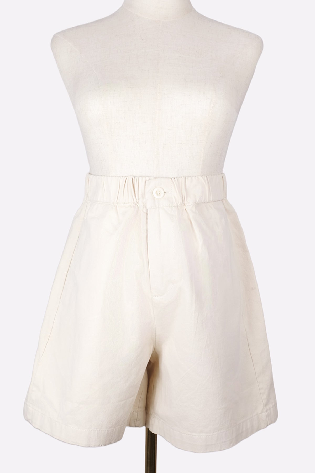 Half Pants with Pockets (Beige) Front