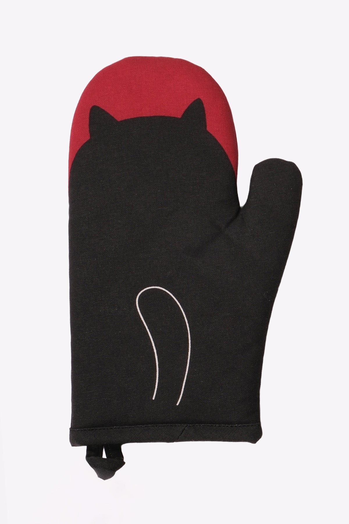 Black Cat Oven Mitt - Back