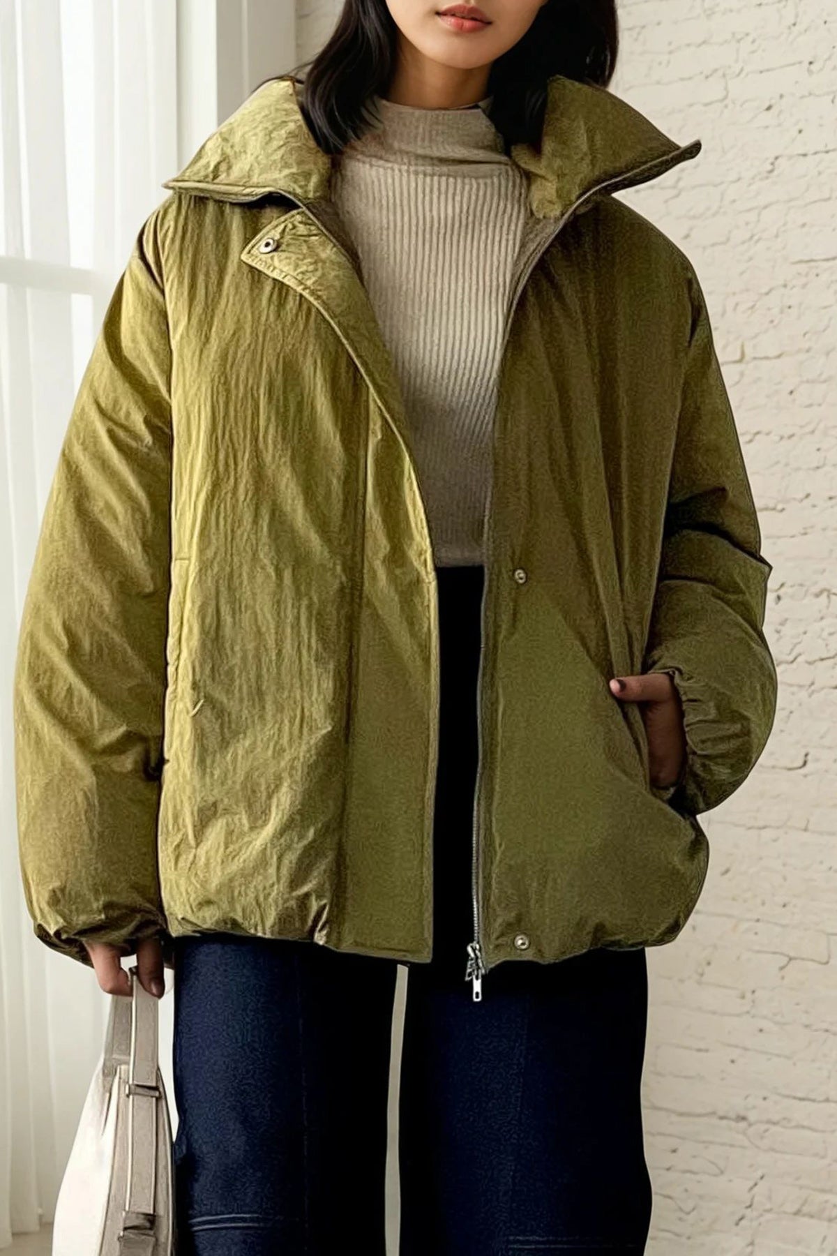 Balloon Puffer Jacket (Olive)