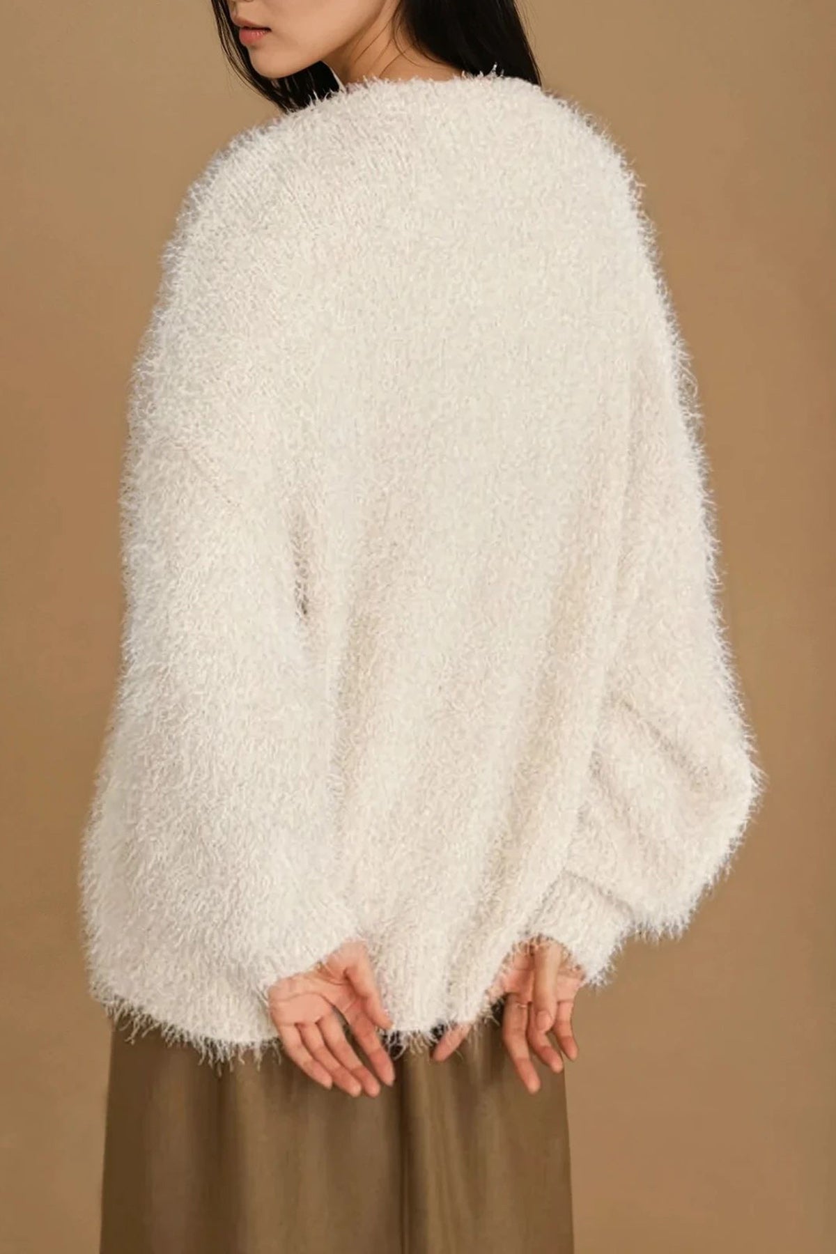 Shaggy Cozy Knit Lamé Sweater