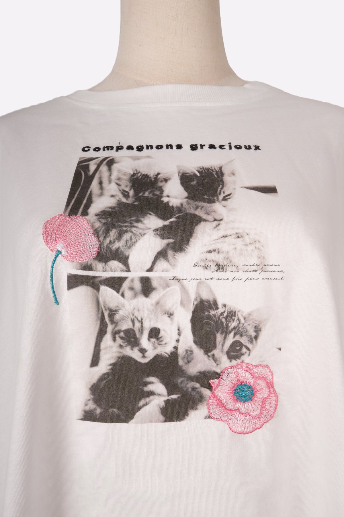 Compagons Cat T-Shirt (White) Print